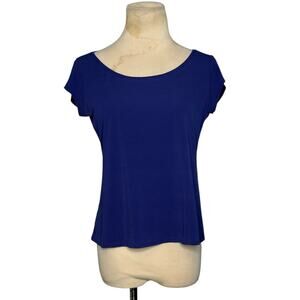 Eileen Fisher blue purple silk short sleeves top size XS
